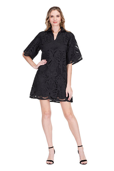 Jade High Neck Lace Tunic Dress