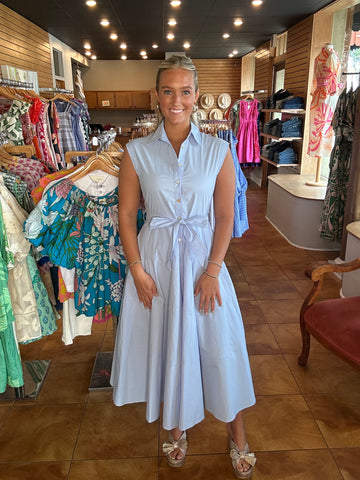 PINCH Button Down Maxi Dress [blue]