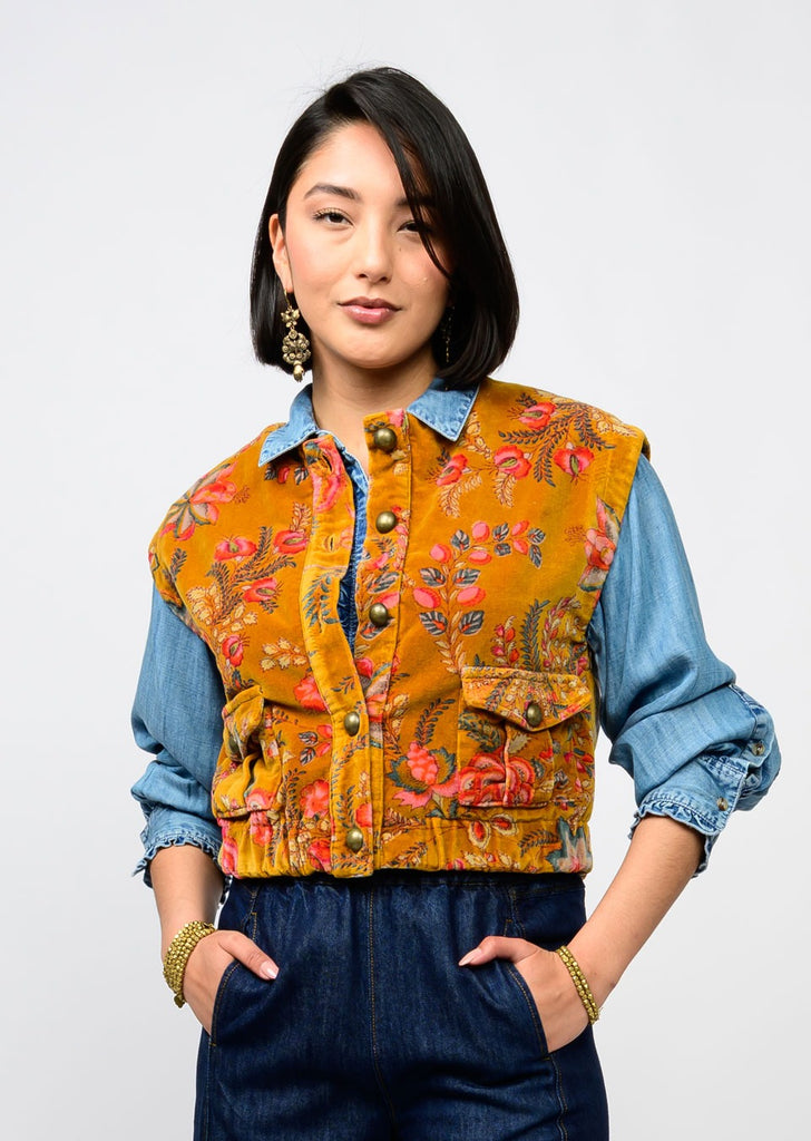 Ivy Jane Velveteen Gold Vest