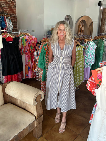 THML Sleeveless Striped Maxi Dress