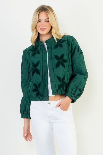 THML Velvet Flower Detail Quilted Jacket