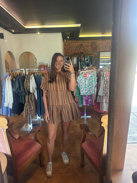 Uncle Frank Coffee Print Romper