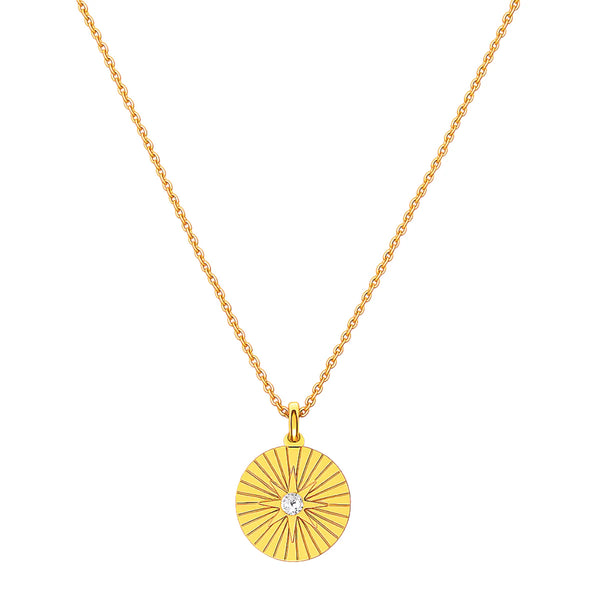 Ellie Vail Rue Sunburst Disc Necklace