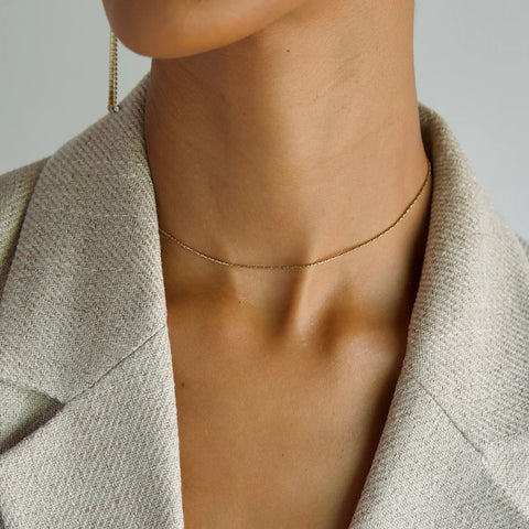Ellie Vail Esther Long Box Chain Choker Necklace