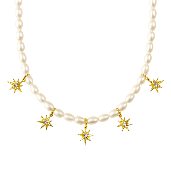 Ellie Vail Jett North Star Pearl Choker Necklace