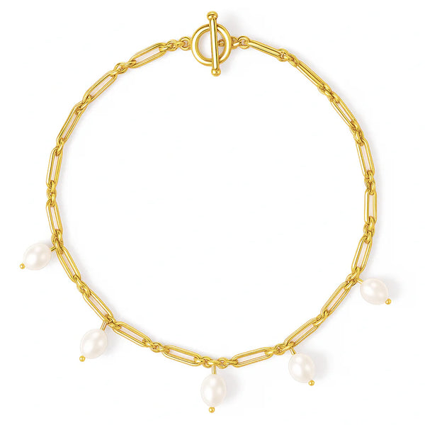 Ellie Vail Kendall Toggle Chain Pearl Necklace