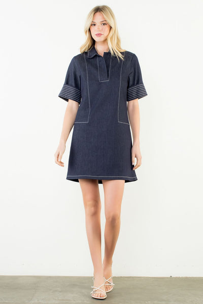 THML Short Sleeve Collared Dress