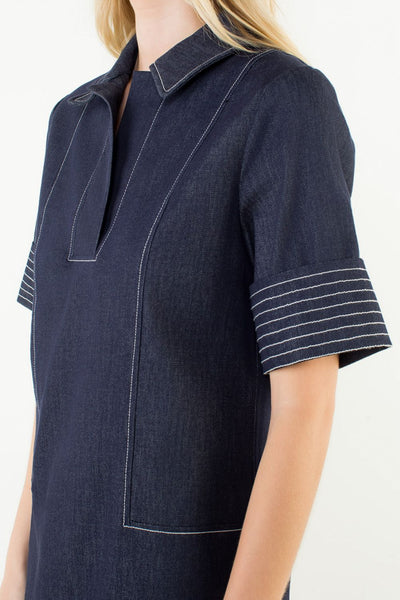 THML Short Sleeve Collared Dress