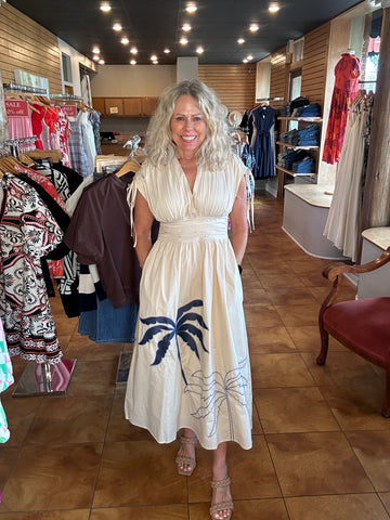 Ciebon Gale Embroidered Palm Tree Maxi