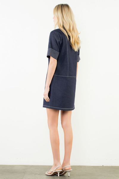 THML Short Sleeve Collared Dress