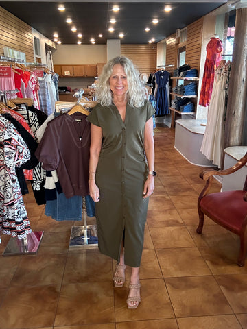 THML Sleeveless Ruched Maxi Dress