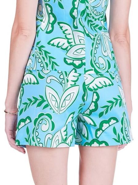 Jade Green Paisley Button Front Vest