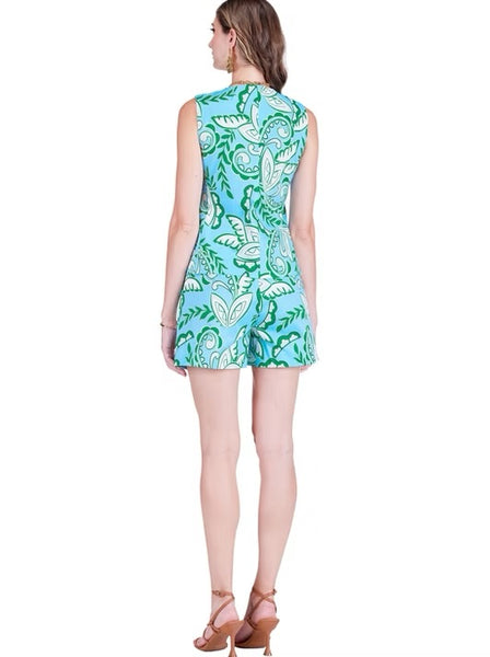 Jade Green Paisley Button Front Vest