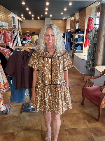 Uncle Frank Shell Stitched Trim Dress