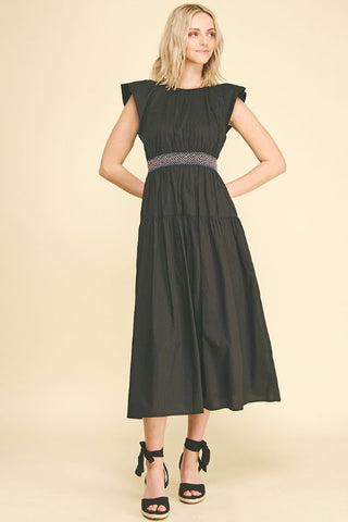 PINCH Smocked Waistband Midi Dress
