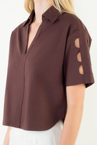 THML Cutout Sleeve Top