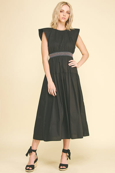 PINCH Smocked Waistband Midi Dress