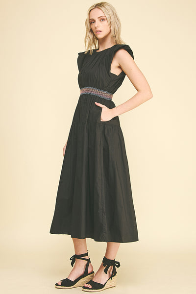 PINCH Smocked Waistband Midi Dress