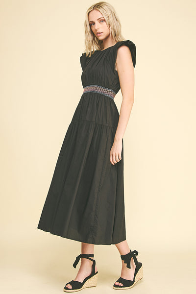 PINCH Smocked Waistband Midi Dress