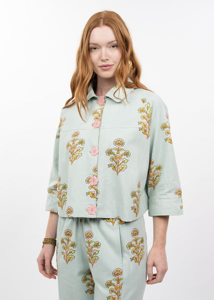 Ivy Jane Aqua Print Swing Jacket
