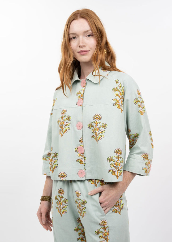Ivy Jane Aqua Print Swing Jacket