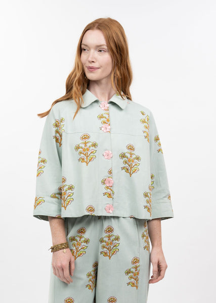 Ivy Jane Aqua Print Swing Jacket