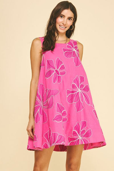 PINCH Floral Embroidered A-Line Mini Dress
