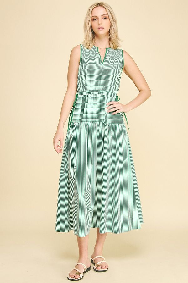 PINCH Striped Tiered Maxi Dress