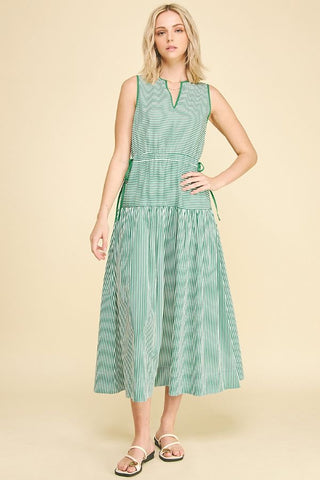 PINCH Striped Tiered Maxi Dress