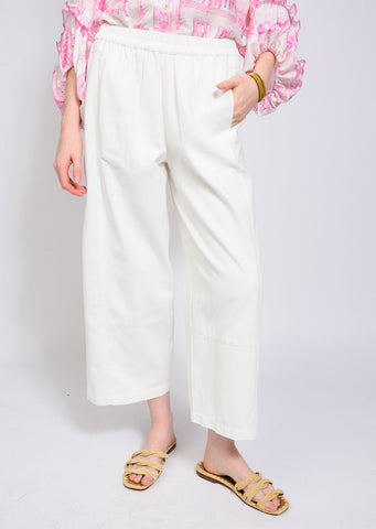 Ivy Jane Denim Barrel Pant [white]
