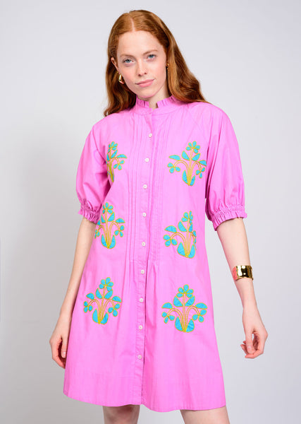 Uncle Frank Blocked Embroidery Dress