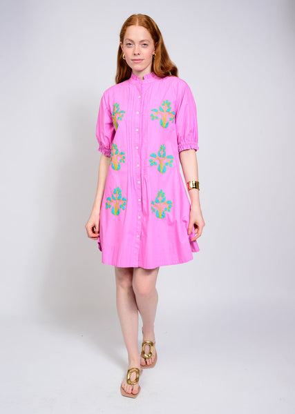 Uncle Frank Blocked Embroidery Dress