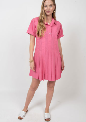 Uncle Frank Pleated Shirt Dress [candy]