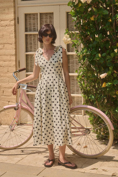 Lucy Paris Ryleigh Polka Dot Midi Dress