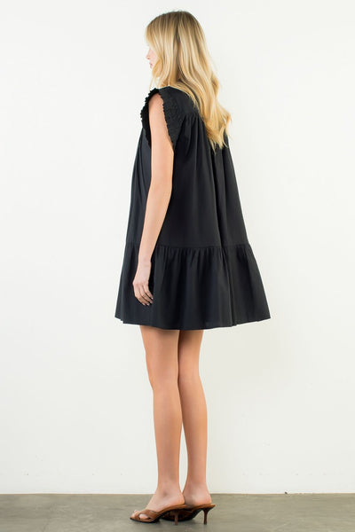 THML Pleated Dress With Bow Detail