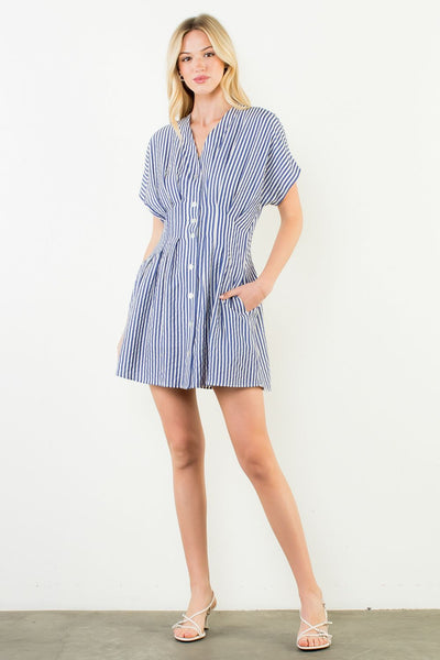 THML Striped Button Down Dress
