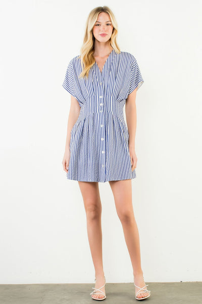 THML Striped Button Down Dress