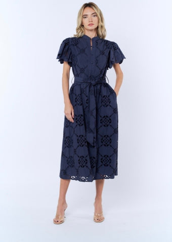 Ciebon Flounce Sleeve Belted Dress