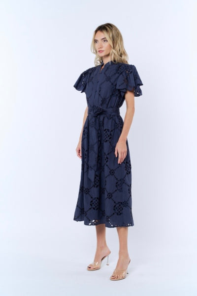 Ciebon Flounce Sleeve Belted Dress