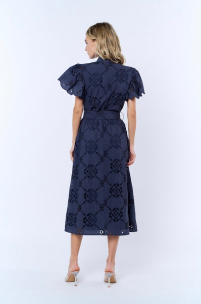 Ciebon Flounce Sleeve Belted Dress