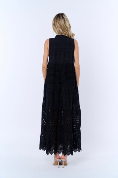 Ciebon Eyelet Lace Sleeveless Maxi Dress