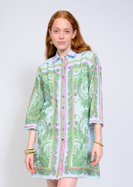 Uncle Frank Paisley Button Front Shift Dress