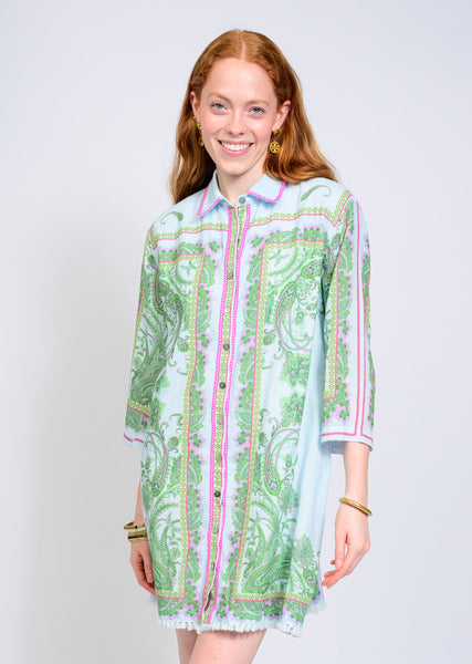 Uncle Frank Paisley Button Front Shift Dress