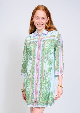 Uncle Frank Paisley Button Front Shift Dress