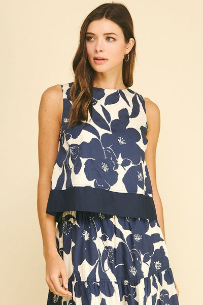 PINCH Floral Sleeveless Crop Top