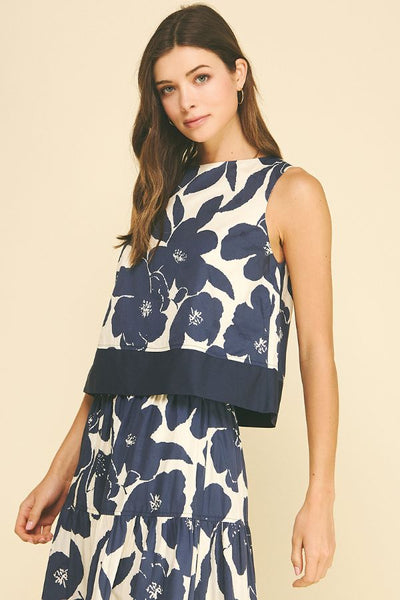PINCH Floral Sleeveless Crop Top