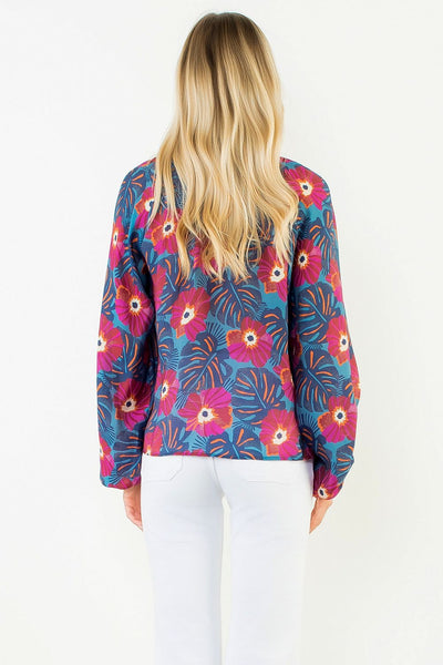 THML Long Sleeve Flowy Flower Top