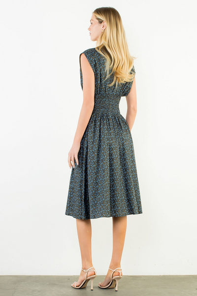 THML Mini Flower Long Zipper Dress