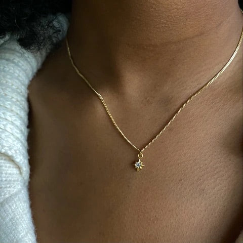 Shalla Wista Gold Crystal North Star Necklace