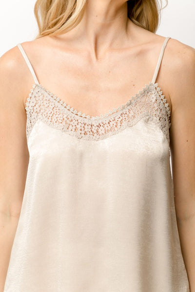 Mystree Lace Detail Adjustable Strap Cami [2 colors]